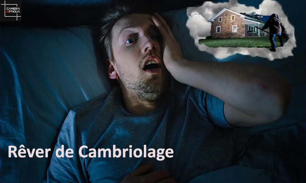 Une personne qui ce réveil d'un cauchemar symbolisant un cambriolage Image