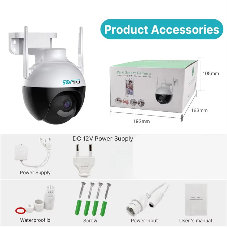 NETVUE Camera Surveillance WiFi Extérieure, FHD 1080P Compatible Avec