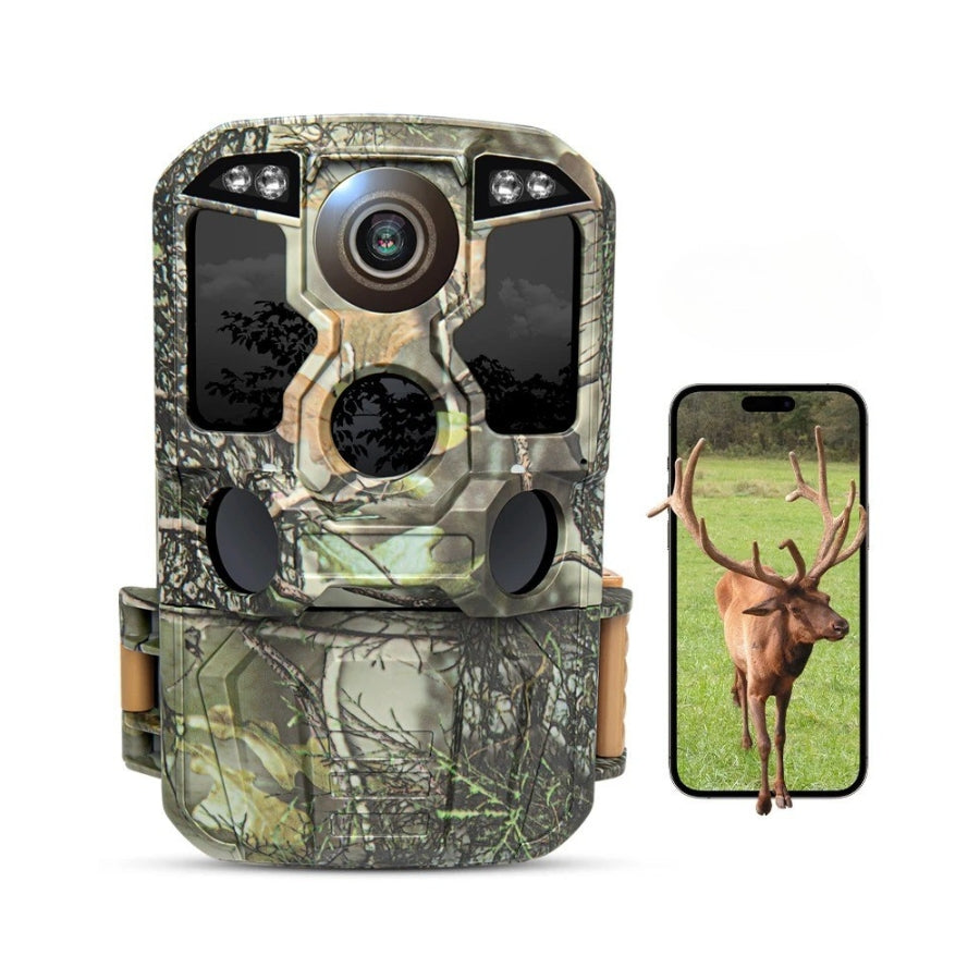 Caméra de surveillance faune WiFi avec capteur 48MP et vidéo 4K UHD haute définition.