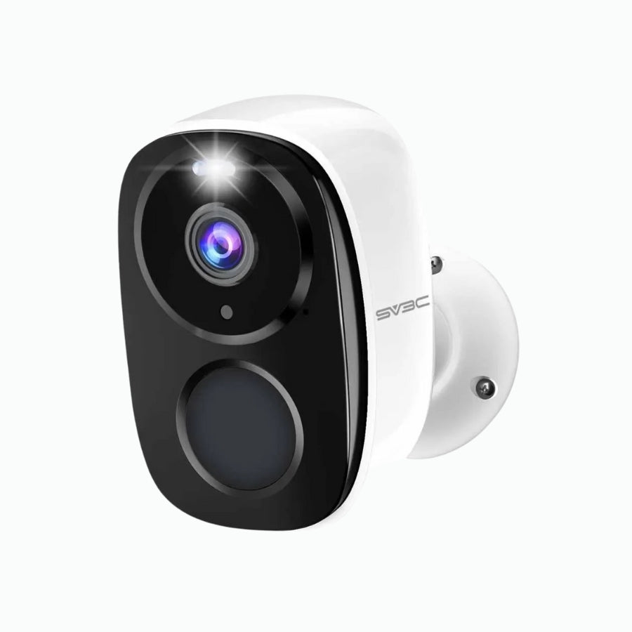 Caméra de surveillance sans fil extérieur avec batterie rechargeable et vision nocturne HD.