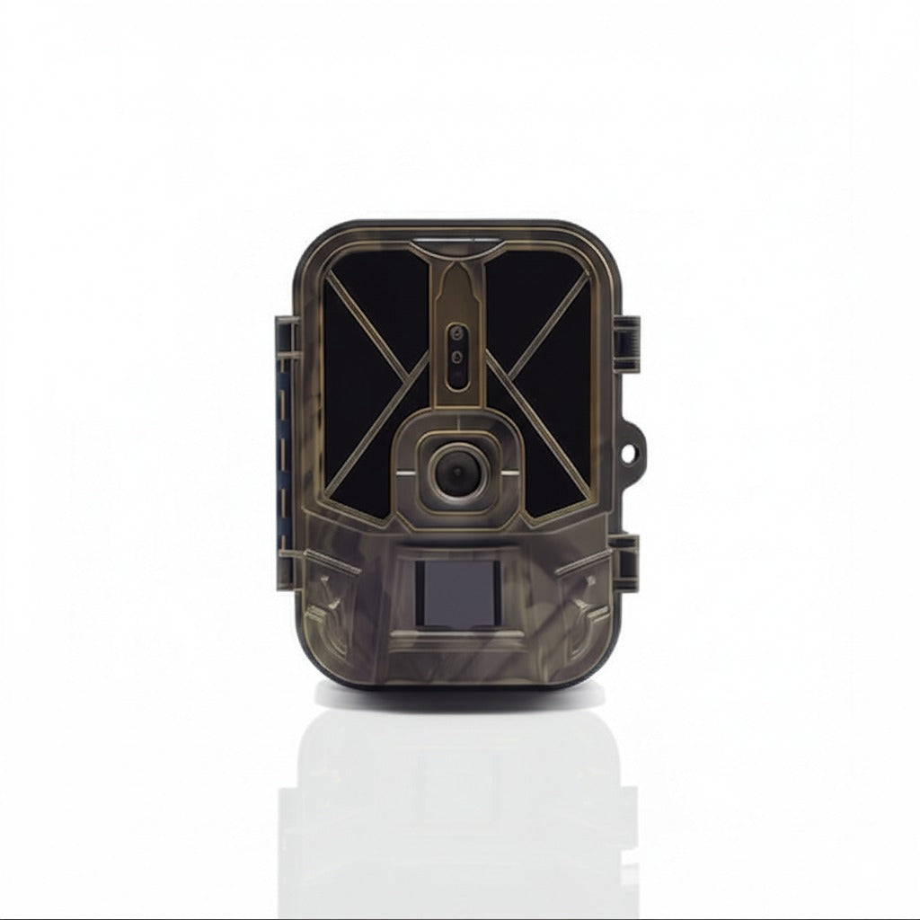 Caméra animaux au design camouflage, idéale pour la surveillance de la faune. Dotée d’un capteur haute définition et d’une vision nocturne puissante pour capturer des images nettes en pleine nature.