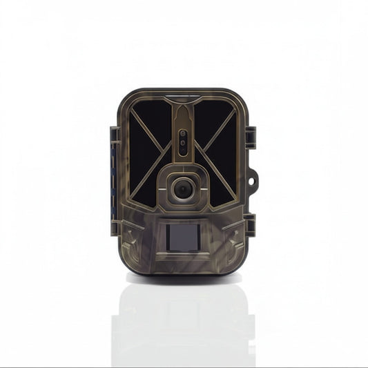 Caméra animaux au design camouflage, idéale pour la surveillance de la faune. Dotée d’un capteur haute définition et d’une vision nocturne puissante pour capturer des images nettes en pleine nature.