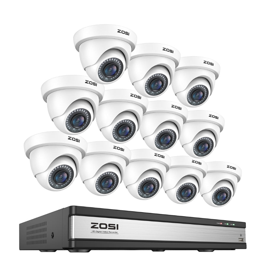 Kit 12/16 Caméras de Surveillance | Système DVR H.265+ 1080P Étanche ...