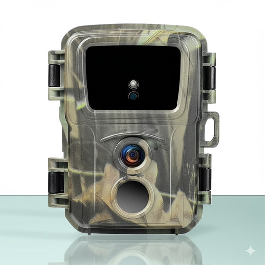 Mini caméra de chasse compacte avec camouflage, équipée d’un capteur infrarouge pour une détection précise de la faune.