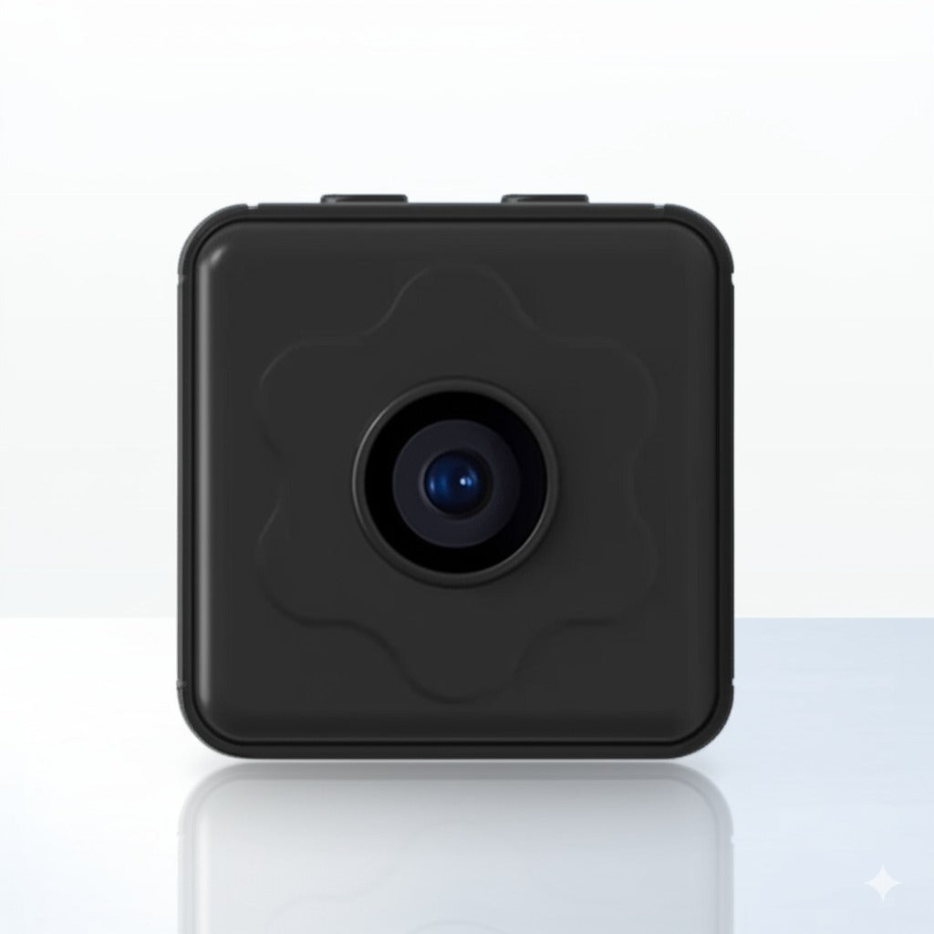 Mini caméra espion invisible noire, compacte et discrète, idéale pour la surveillance en toute confidentialité à la maison ou au bureau.