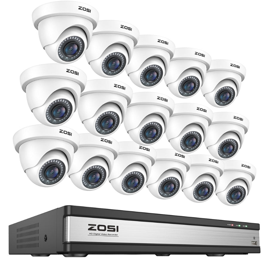 16 caméras de surveillance avec DVR 1080P et vision nocturne