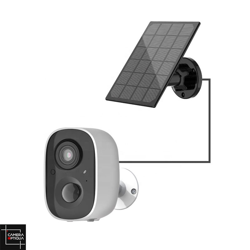 Caméra de surveillance extérieure sans fil avec batterie pour sécuriser votre maison écologiquement avec panneau solaire