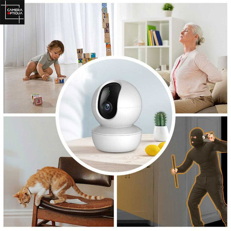 La Camera Wifi Interieur de Camera-Optiqua est la solution idéale pour protéger votre propriété intérieure, surveillance en temps réel via wifi et une qualité d'image HD.